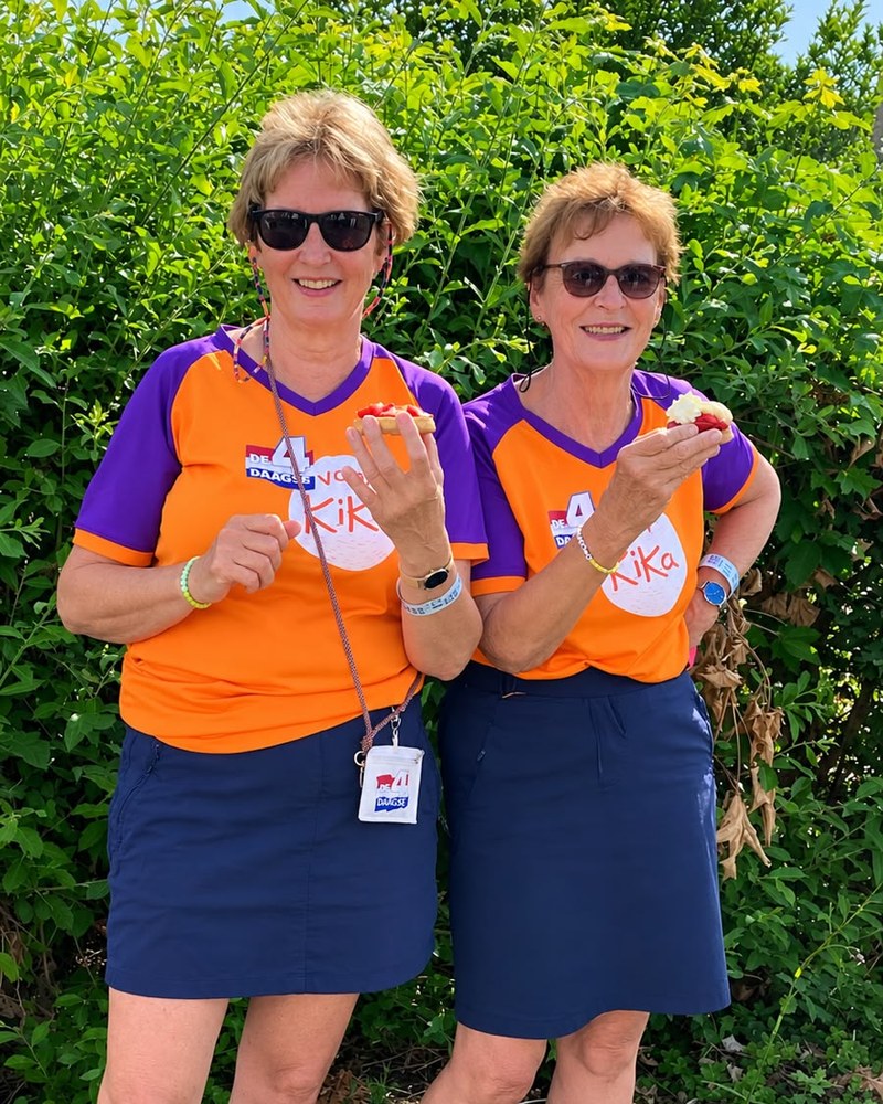 Ingrid tijdens de Vierdaagse voor WalkforKika